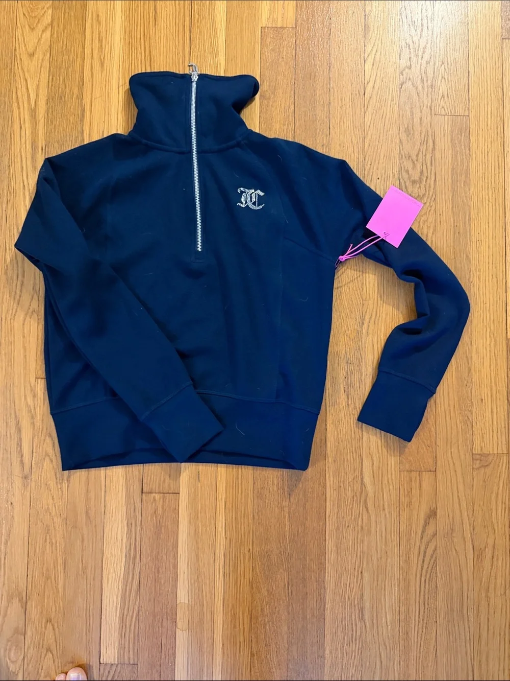 Juicy Couture Navy Half-Zip Pullover Sweatshirt